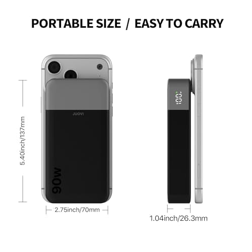 JUOVI Laptop Power Bank 90W 20000mAh Portable Charger - color: Black