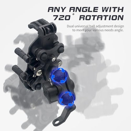 Motorcycle Phone Mount with Vibration Dampener, Rearview Mirror Clip - color: Rearview Mirror Mount