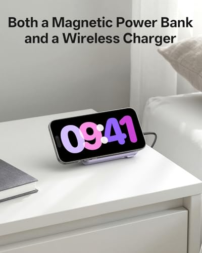 MagSafe Portable Charger 10000mAh PD 20W Fast Charging Magnetic Power Bank - color: Purple