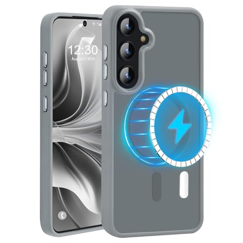 N52 Strong Magnetic Case for Samsung Galaxy S23 Case, Fit for MagSafe Thin Shockproof Drop Protection Translucent Non-Fingerprint/Scratch Slim Protective S23 Phone Case-Frosted Grey - color: Frosted Grey