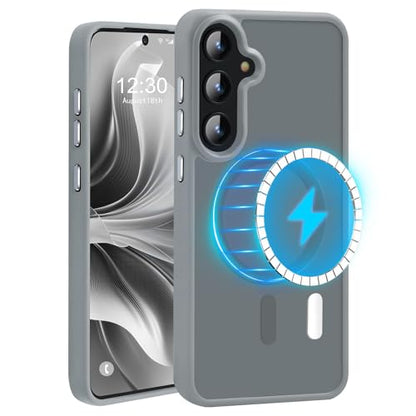 N52 Strong Magnetic Case for Samsung Galaxy S23 Case, Fit for MagSafe Thin Shockproof Drop Protection Translucent Non-Fingerprint/Scratch Slim Protective S23 Phone Case-Frosted Grey - color: Frosted Grey