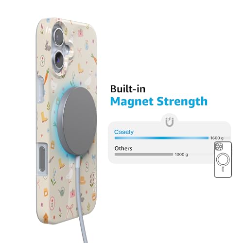 Casely iPhone 16 Case | Hoppy Garden | Spring Things | Compatible with MagSafe | Classic Ultra Thin Design - color: Hoppy Garden | Spring Things, size: Iphone 16