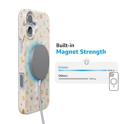 Casely iPhone 16 Case | Hoppy Garden | Spring Things | Compatible with MagSafe | Classic Ultra Thin Design - color: Hoppy Garden | Spring Things, size: Iphone 16