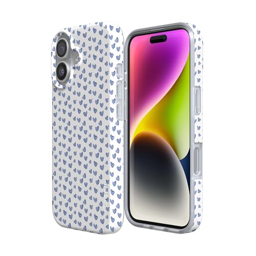 Casely iPhone 17 Case | Lovebug | Blue Hearts | Compatible with MagSafe | Classic Ultra Slim Design - color: Lovebug | Blue Hearts