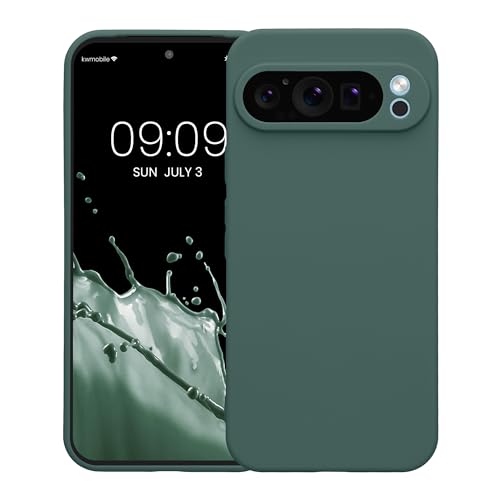 kwmobile Case Compatible with Google Pixel 9 Pro XL Case - Protective Slim TPU Phone Cover - Soft Matte Finish - Blue Green - color: blue green