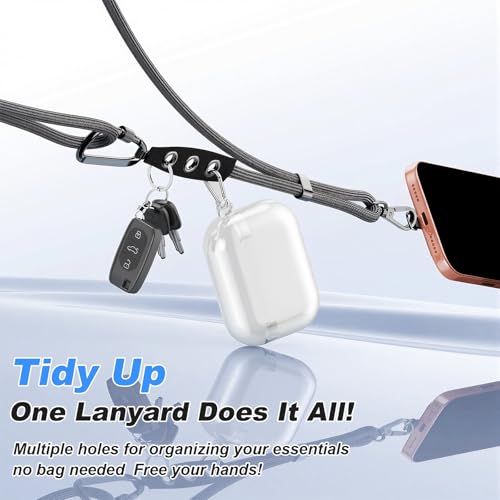 Phone Strap Crossbody Phone Lanyard with 2 Phone Tabs,Adjustable Anti Theft Phone Strap for iPhone Around with Hanging Loops ,Skin-Friendly,Universal Cell Phone Neck lanyard for Outdoor Travel (Pink) - color: Pink