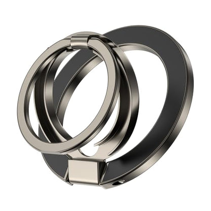 Magnetic Phone Ring Holder,Dual-Side MagSafe Phone Ring Grip with Kickstand - color: gray