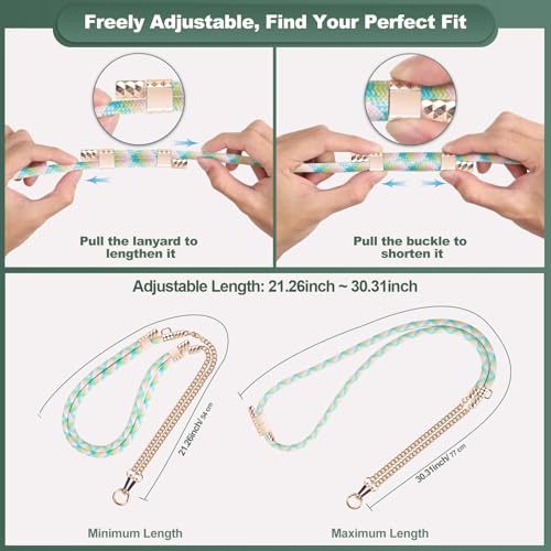 YFWE Phone Lanyard Crossbody, Adjustable Cell Phone Lanyard Neck Strap for All Phones, Universal Skin Friendly Phone Strap Crossbody for Women and Men - color: Colorful 2