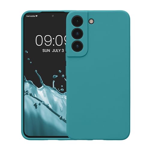 kwmobile Case Compatible with Samsung Galaxy S22 Case - Protective Slim TPU Phone Cover - Soft Matte Finish - Teal Matte - color: teal matte, size: Galaxy S22