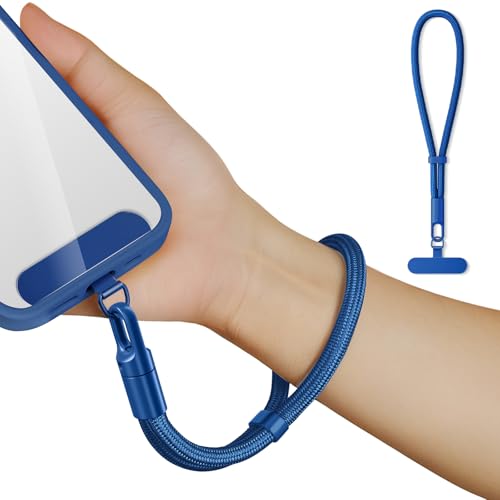 saxsion Lanyard for Phone, Self-Locking Phone Wrist Strap with 0.4mm Ultra-Thin Clip & 360° Hook, Anti-Drop and anti theft phone Strap(Blue) - color: Blue