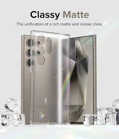 Ringke for Samsung Galaxy S24 Ultra Case [Fusion Matte Clear] | Oil & Dirt Resistant, Anti-Fingerprint Technology Prevents Oily Smudges, Frosted Coating Feels Velvety Soft - size: Galaxy S24 Ultra