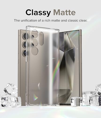 Ringke for Samsung Galaxy S24 Ultra Case [Fusion Matte Clear] | Oil & Dirt Resistant, Anti-Fingerprint Technology Prevents Oily Smudges, Frosted Coating Feels Velvety Soft - size: Galaxy S24 Ultra