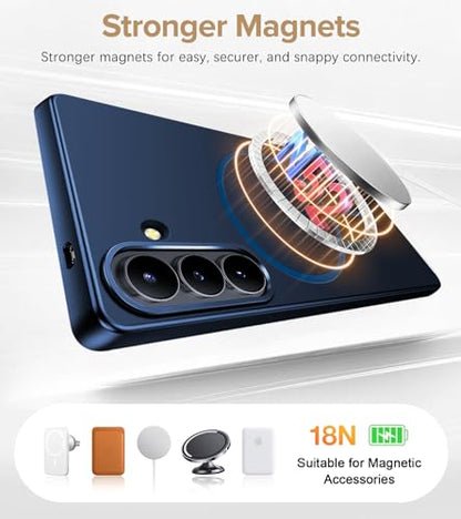 Ultra Thin Case for Samsung Galaxy S26, Silky Touch Anti-Fingerprint, Slim Hard PC Matte Cover Compatible with Mag-Safe Anti-Scratch Shockproof Protective Cases for Samsung S26 5G (Blue) - color: Blue