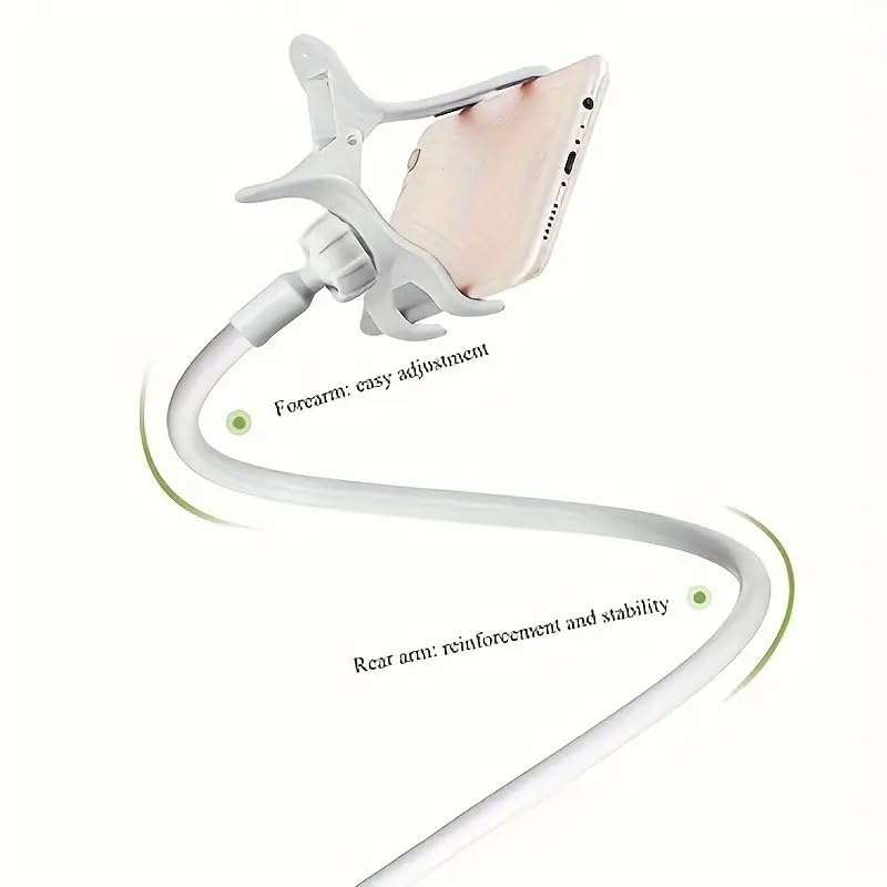 Lazy Phone Holder for Bedside TV Live Streaming Tablet Dual Clamp Head Spiral Base Desktop Phone Stand, Bedside Holder, Hands-Free Viewing, Compact Design, Stylish Phone Stand, Durable Stand
