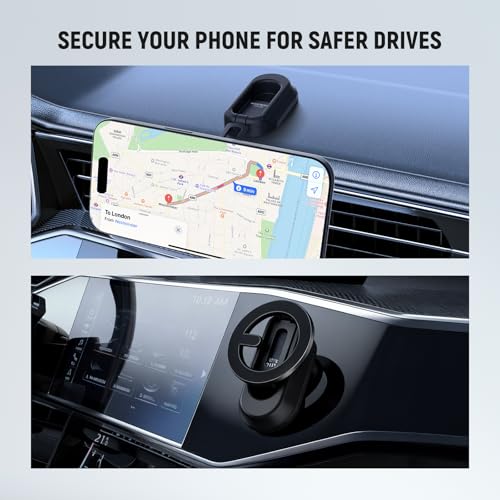 NEEWER Magnetic Phone Holder for Car, Dual Sided Magnet Cell Phone Mount Compatible with MagSafe iPhone, Car Stand Accessories for Dash Windshield Navigation Glass Gym Video Recording, PA118 - style: PA118