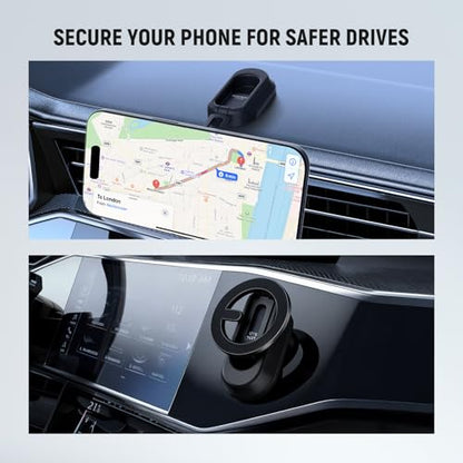 NEEWER Magnetic Phone Holder for Car, Dual Sided Magnet Cell Phone Mount Compatible with MagSafe iPhone, Car Stand Accessories for Dash Windshield Navigation Glass Gym Video Recording, PA118 - style: PA118