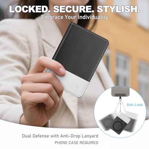 TUCCH for Magsafe Wallet, 6 Card Holders with RFID Blocking, Black & White | for iPhone 17/17e/16/15/14/13/12 Pro/Pro Max/Plus, Flip Card Case, Clear ID Window, Magnetic Closure, PU Leather - color: Black & White