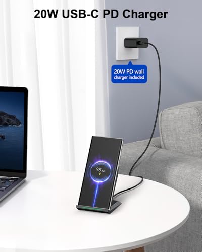 NANAMI Fast Wireless Charger Charging Stand with 20W PD Adapter - color: Classic Black