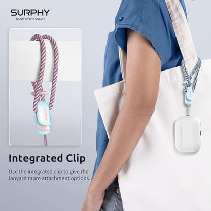 SURPHY 2 Pack Phone Lanyard, Phone Wrist Strap for Case, Camera Wrist Strap - color: Pink & Cloud Blue
