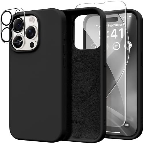 GONEZ Magnetic for iPhone 15 Pro Max Case, Silicone Cover Black - color: Black, size: Iphone 15 Pro Max