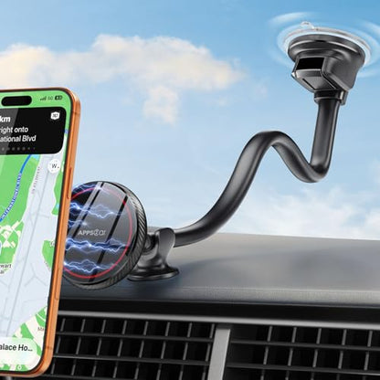 APPS2Car Cell Phone Car Mount for MagSafe, 14'' Windshield Phone Mount - color: Black