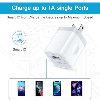 5V 1A Power Adapter Fast Charging Block for Samsung Galaxy A17/A16/A15/A14/S25 Ultra/S25/S24/S23/Z Flip 7 Z Fold 7,Single Port USB C Wall Charger Cube Box Power Adapter Android Phone Wall Plug Outlet - color: White