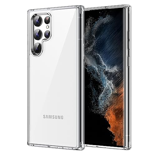 JETech Case for Samsung Galaxy S22 Ultra, Anti-Yellowing, Clear | Shockproof Protection, Scratch Resistant Hard PC Back, Durable Transparent TPU Bumper - color: Clear
