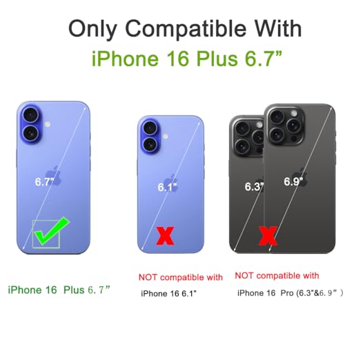 Wallet Case Compatible with iPhone 16 Plus 6.7”, Slim Protective Case with Card Holder,Premium PU Leather Kickstand Card Slots Case with Double Magnetic Clasp-Rosered - color: Rosered, size: iphone 16 Plus 6.7"