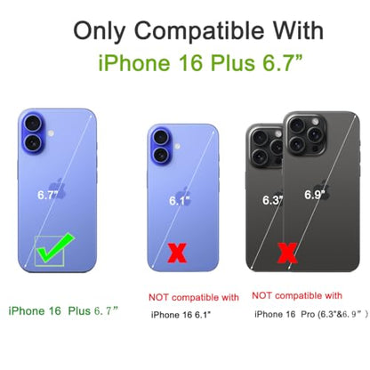 Wallet Case Compatible with iPhone 16 Plus 6.7”, Slim Protective Case with Card Holder,Premium PU Leather Kickstand Card Slots Case with Double Magnetic Clasp-Rosered - color: Rosered, size: iphone 16 Plus 6.7"
