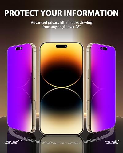 PDDKISS Compatible for iPhone 14 Pro Max Privacy Screen Protector - size: for iPhone 14 Pro Max - 6.7 inch