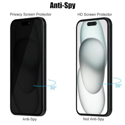 3 Pack Privacy Screen Protector For iPhone 15 (6.1")