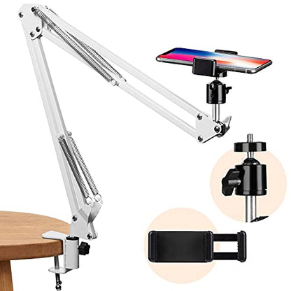 TARION Overhead Phone Stand Articulating Boom Stand Lazy Arm White