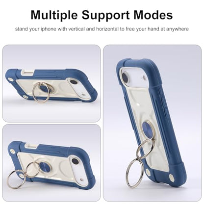 MARKILL Compatible with iPhone Air Case 6.5 Inch 2025 with 360 Degree Rotate Ring Stand, Military Grade Drop Protection Full Body Rugged Protective Case Kids Blue - color: Blue, size: iPhone Air 6.5"