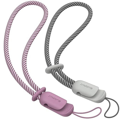 SURPHY 2 Pack Phone Lanyard, Phone Wrist Strap for Case, Camera Wrist Strap - color: Lilac Purple & Gray
