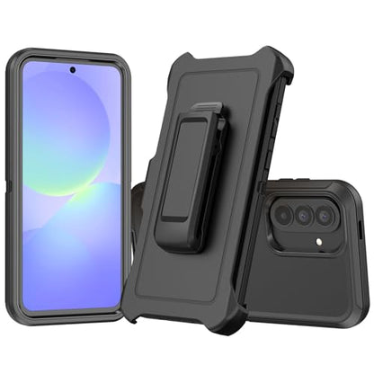 Compatible with Samsung Galaxy A37 Case, with Belt Clip Holster Heavy Duty Rugged Shockproof Full Body Protection Kickstand Cover for Samsung Galaxy A37 Phone (Black) - color: Black