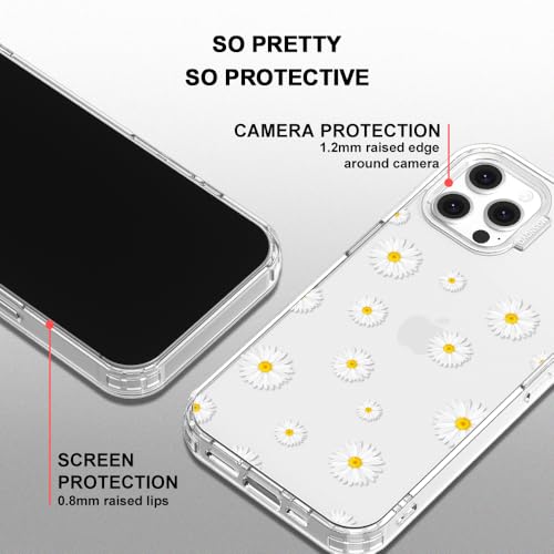 MOSNOVO Case for iPhone 12 & iPhone 12 Pro, [Buffertech 6.6ft Military-Grade Drop Protection] [Anti Peel Off Tech] Clear TPU Bumper Phone Case Cover Design - White Daisy - color: Clear - White Daisy, size: iPhone 12 / iPhone 12 Pro