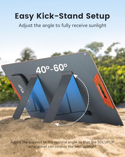 SOLUPUP 100W Portable Solar Panel for Power Station, 23.5% High Efficiency Foldable Solar Charger with DC/XT60/Anderson Cable, QC3.0 USB Outputs, IP65 Waterproof for Outdoor Camping RV Off-Grid - size: 100W
