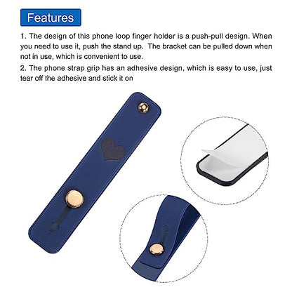MECCANIXITY 2 Pcs Phone Loop Finger Holder Silicone Phone Strap Grip Holder Cell Phone Grip Stand for Most Smartphones Orange,Dark Blue - color: Orange,Olive Green