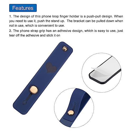MECCANIXITY 2 Pcs Phone Loop Finger Holder Silicone Phone Strap Grip Holder Cell Phone Grip Stand for Most Smartphones Orange,Dark Blue - color: Orange,Olive Green