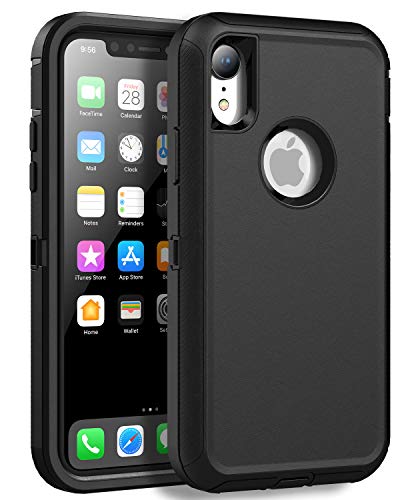 MXX Compatible with iPhone Xr Case, 3-Layer Super Protective Full Heavy Duty Body Tough Rugged Bumper Cover, Shock & Dust Proof, Designed for Apple Xr Phone Case 6.1" Black - color: Black