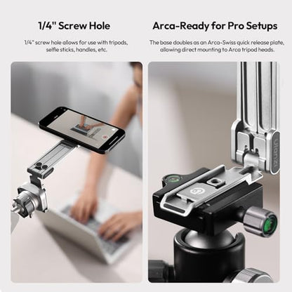 ULANZI MA38 Magnetic Phone Tripod for iPhone, Portable Phone Holder Silver - color: Lunar Silver