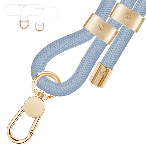 UKON Cell Phone Lanyard,Crossbody Lanyard Premium Metal Buckle Phone Charms with 2 X Phone Patch (Blue) - color: Blue