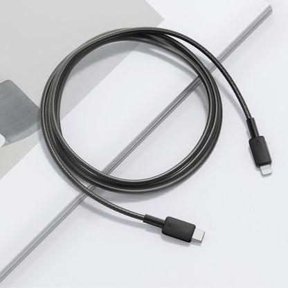 Anker 322 USB-C to Lightning Cable Braided MFi Certified iPhone Charger Cord for iPhone 15, 14, 13, 12, 11, iPad, AirPods – Durable Fast Charging Data Sync Cable Long Length – Black, 6ft, Pack of 3