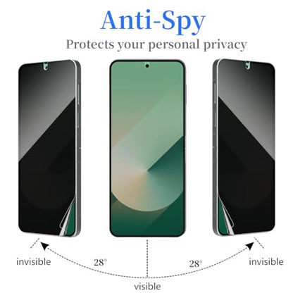 [2 Set] Compatible With Samsung Galaxy Z Flip 7 Privacy Screen Protector, 2 Pack Internal Anti-Spy Film + 2 Pack Outer Privacy Tempered Glass Screen Protector, Anti-Spy, Anti-Scratch, Case Friendly - size: Z Flip 7
