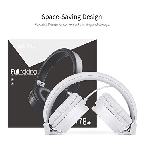 Kids Headphones, Lightweight Stereo Wired Toddler Headphones，Adjustable Headband Children's Headset for Smartphones Computer Pad Earphones(White) - color: White