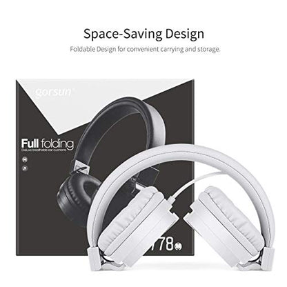 Kids Headphones, Lightweight Stereo Wired Toddler Headphones，Adjustable Headband Children's Headset for Smartphones Computer Pad Earphones(White) - color: White