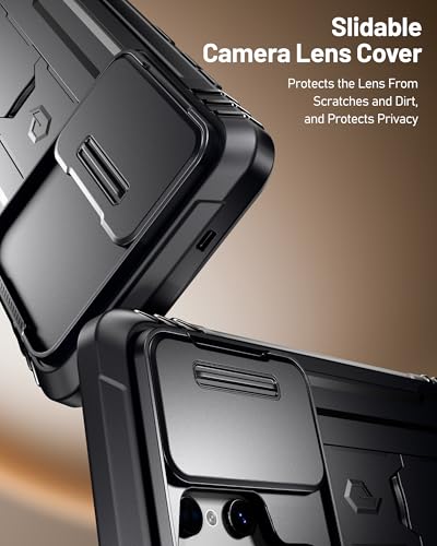 Poetic Revolution Case for Samsung Galaxy S26 Ultra, [Slide Camera Cover], [20FT Mil-Grade Drop Tested], Full-Body Military Grade Rugged Dual-Layer Shockproof Cover with Kickstand, Black - color: Black, size: Galaxy S26 Ultra