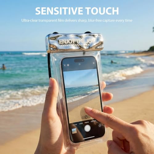 Waterproof Phone Pouch for iPhone 17 16 15 Pro Max IPX8 Silver-8.3 | Lightweight, Large Cellphone Dry Bag, IPX8 Rated, Beach Essential, Cruise Ship, 1 Pack, 8.3 inch - color: A4-Bright silver