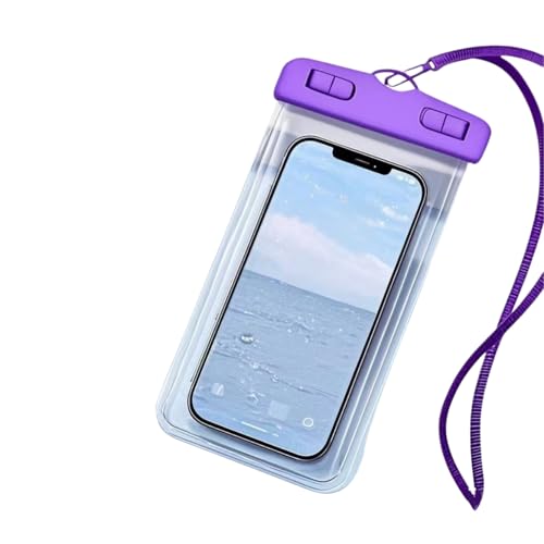 Waterproof Phone Pouch – Touchable Dry Bag for Swimming, Rafting, Diving – Floating Case for Takeaway Rider, Delivery Driver, Kayak, Boat – Universal 7.0" (Purple) - color: Purple