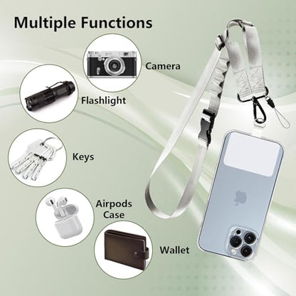 Phone Lanyard Wrist Strap Crossbody Adjustable, Cell Phone Lanyard for Around The Neck Shoulder Wristlet Strap - color: Grey